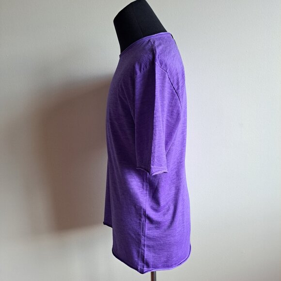 NEW Gionfriddo Men's Italian 100% Cotton Crew Neck Purple T-shirt Size L - Picture 4 of 13